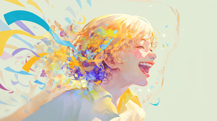 笑顔の女性の横顔