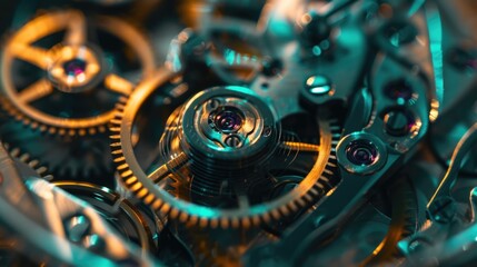 Clock Gears Close Up