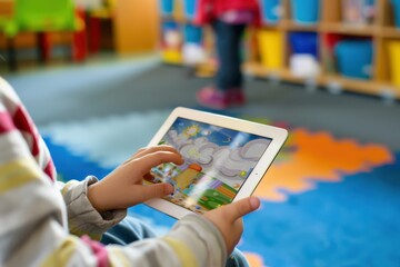 Engaging Classroom Learning with Educational Videos on Tablet - Realistic Education Image