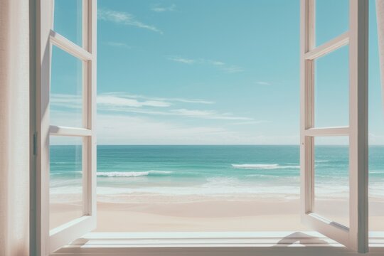 Fototapeta Window sky nature beach.