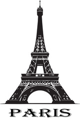 Obraz premium black and white silhouette of a eiffel tower 