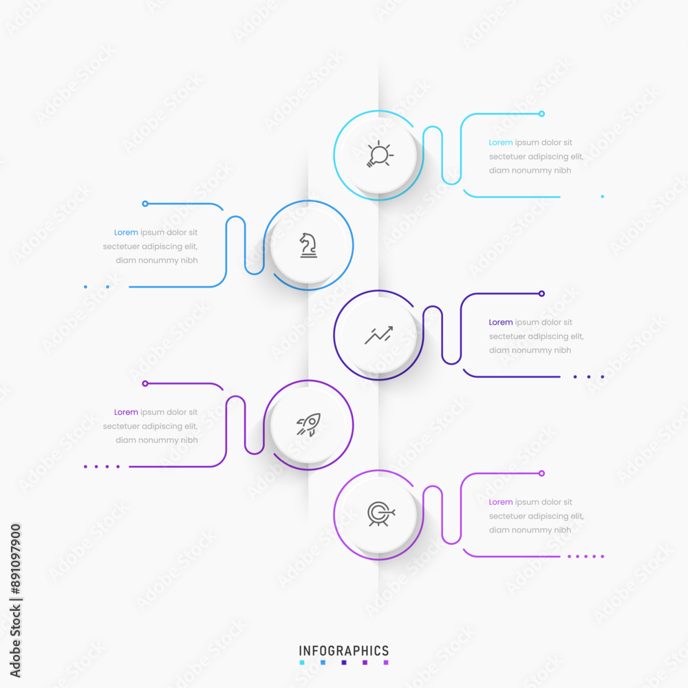 Wall mural vector infographic label design template with icons and 5 options or steps. can be used for process 
