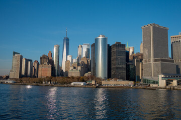 Obraz premium New York, United States. New York city skyline in Midtown Manhattan. USA, NYC, NY, Manhattan. American big city. Lower Manhattan skyline. New York. I love New York.