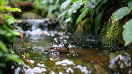 A kappa lurking near a restaurant's water feature
