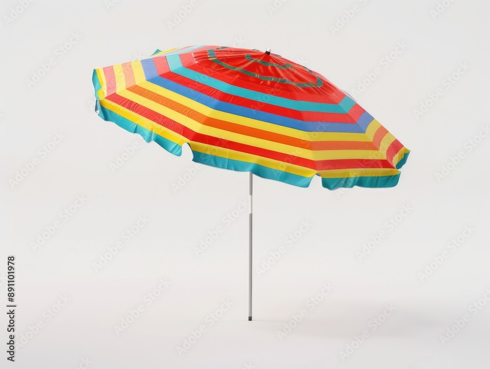 Sticker multicolored umbrella white background