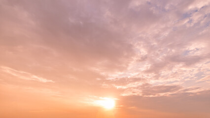  Panoramic view of sunset golden and blue sky nature background.
Colorful dramatic sky with cloud at sunset.Sky background.Sky with clouds at sunset.
