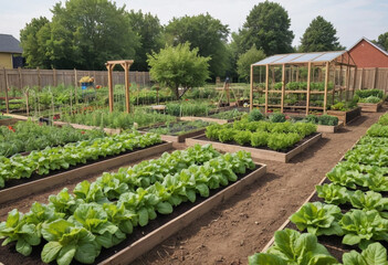  A community garden thriving with fresh produce. 