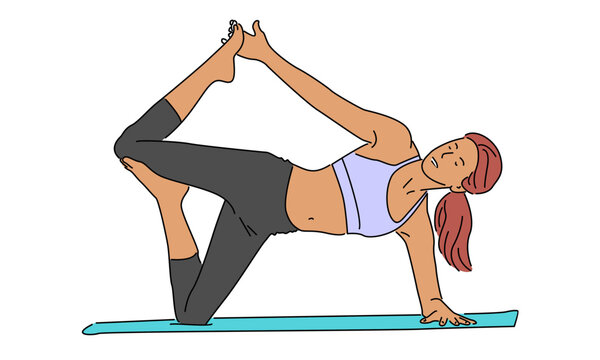 recommend clip art: Line art color of Woman Yoga Pose