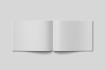 opened landscape brochure magazine mockup blank