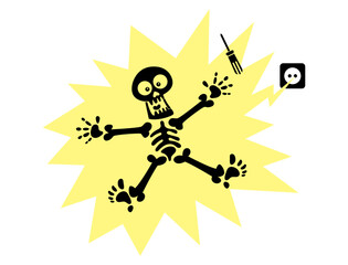 People working with screwdriver and stunning with high voltage electrical current. Best for sticker, decoration, logo, and mascot for warning and safety work with electric current