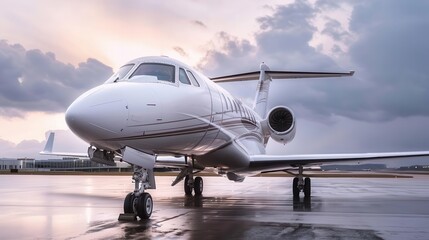 Obraz premium A private jet parked on an airport tarmac