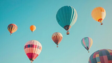 Fototapeta premium A hot air balloon festival with colorful balloons in the sky