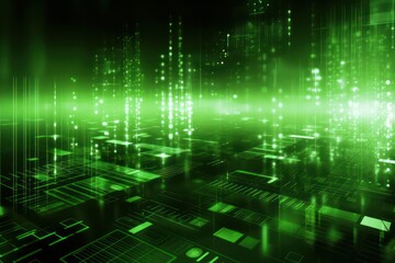 Obraz premium Light green digital backgrounds technology abstract.
