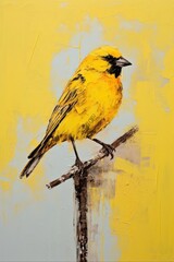 Fototapeta premium Vibrant yellow bird painting