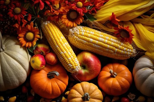 Corn backgrounds outdoors pumpkin.