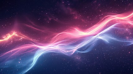 Obraz premium Fluid Elegance: Abstract Waves in Blue and Pink