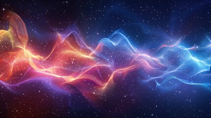 Abstract Waves: Blue and Pink Harmony