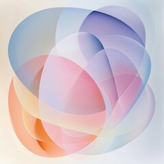 Translucent shapes in soft pastel colors background