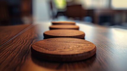 Wooden Coasters on Table