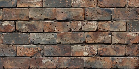 Obraz premium Weathered Brick Wall Texture - A Rugged and Rustic Brick Background for Design Projects.