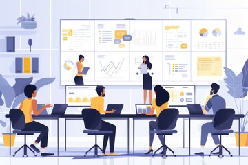 Business Meeting in a Modern Office