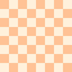 seamless repeating pattern with hand drawn checkerboard in orange and cream.