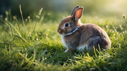 Fototapeta premium rabbit in the grass