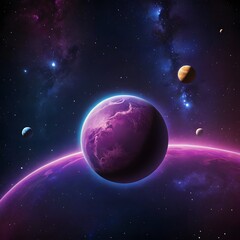 Fototapeta premium Purple Planet in Space