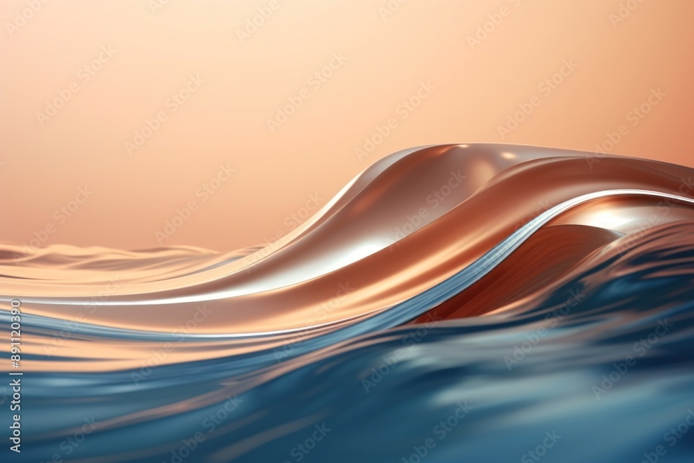 Canvas Prints 3d illustration in surreal abstract style of seascape nature simplicity reflection.