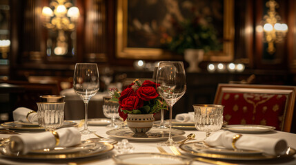 table setting for a dinner