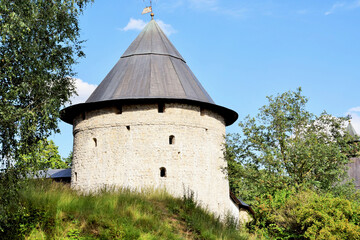 pictured Holy Dormition Pskov-Caves monastery

