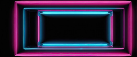 A vibrant neon frame in luminescent colors creating a modern and artistic digital backdrop, perfect for events or creative media.