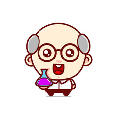 Cute cartoon scientist