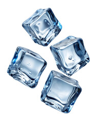 Obraz premium flying ice cubes cut out isolated