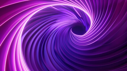 Naklejka premium Vibrant purple neon lines form a smooth, glowing abstract pattern with dynamic curves and light
