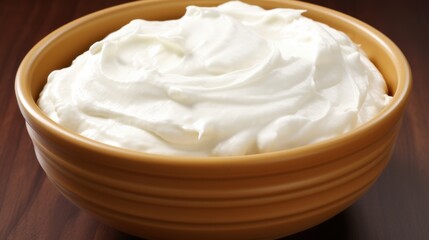 Creamy whipped topping in a bowl