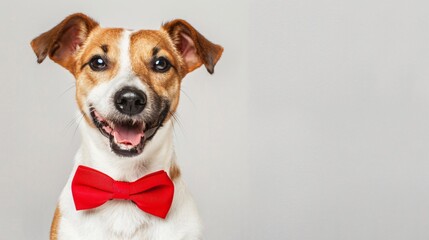 Cute adorable dog wearing a bow tie.