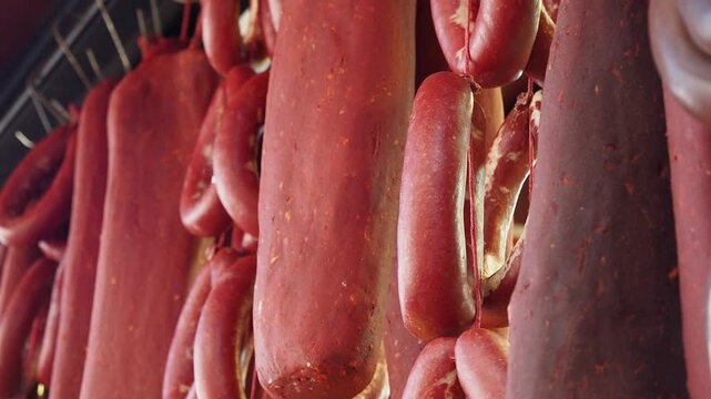 Sausage in turkish culture in a market 