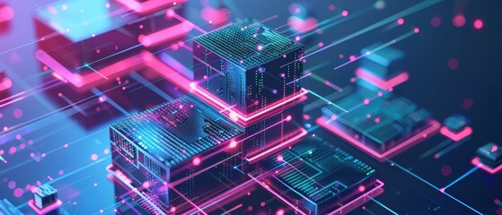 Obraz premium A digital concept of data mining with layers of data being extracted and analyzed