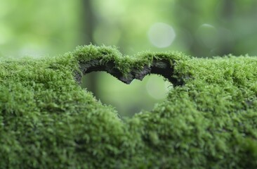 Lush green moss forming a heart shape