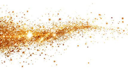 Gold party sparkles isolated on a transparent background, perfect for festive and celebratory designs.generated by Ai