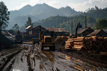 Resource management at a lumberyard, particularly in pulpwood processing, involves efficiently overseeing and optimizing the use of timber resources.