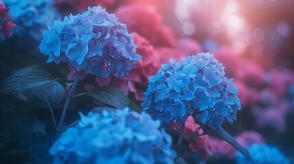 Blue background and flower