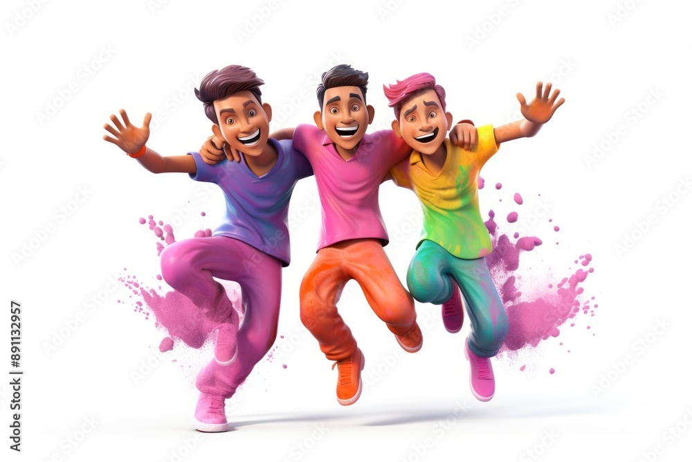 Sticker Dancing cartoon adult holi.