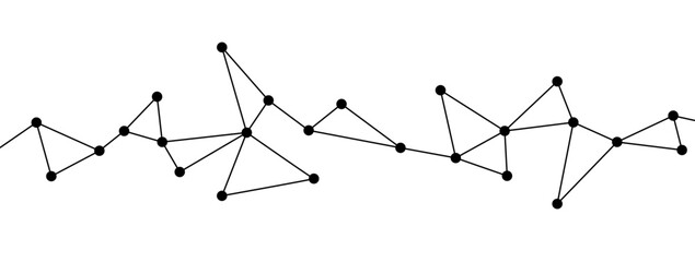 Polygonal network connect lines and dots background template. Technology data transfer server global system graphic vector.	
