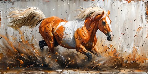 Fantasy image of a Horse. Oil painting