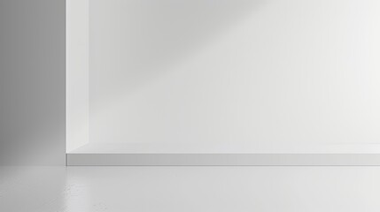 Fototapeta premium A clean white backdrop with a soft gradient effect from top to bottom, ideal for minimalist designs.