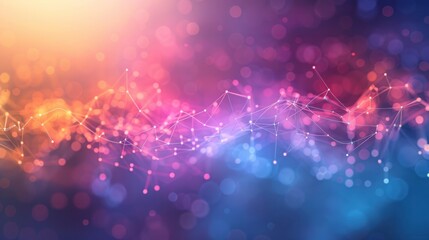 Obraz premium blue and purple wireless network abstract background