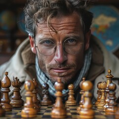 Strategic Planning Pose - Woman sitting at desk contemplating strategy for success in business and life.