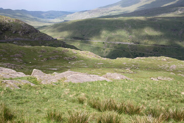 View from the Snowdon descent by the Miners' track - penny's pass - Llanberis - Wales - UK